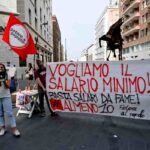 Manifestazione per il salario minimo in Italia