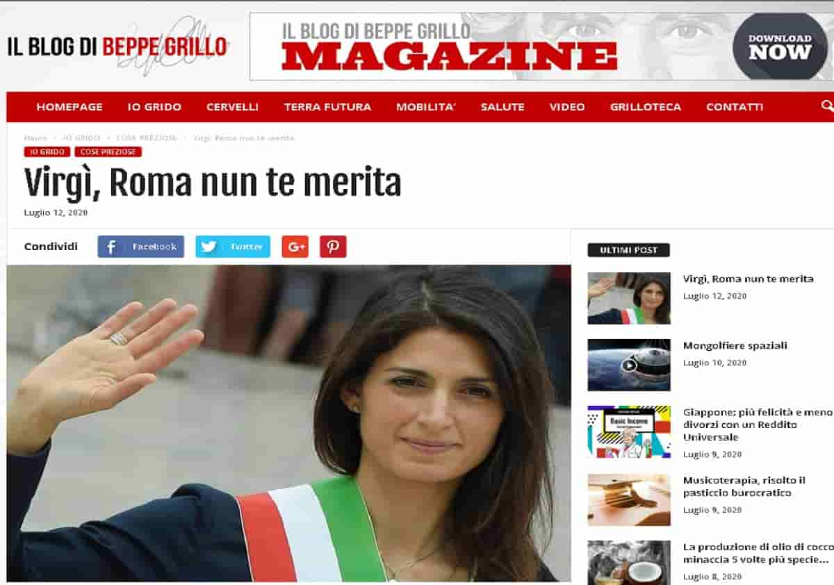 Virginia Raggi quando era sindaco di Roma, ora guida il dissenso nel m5s