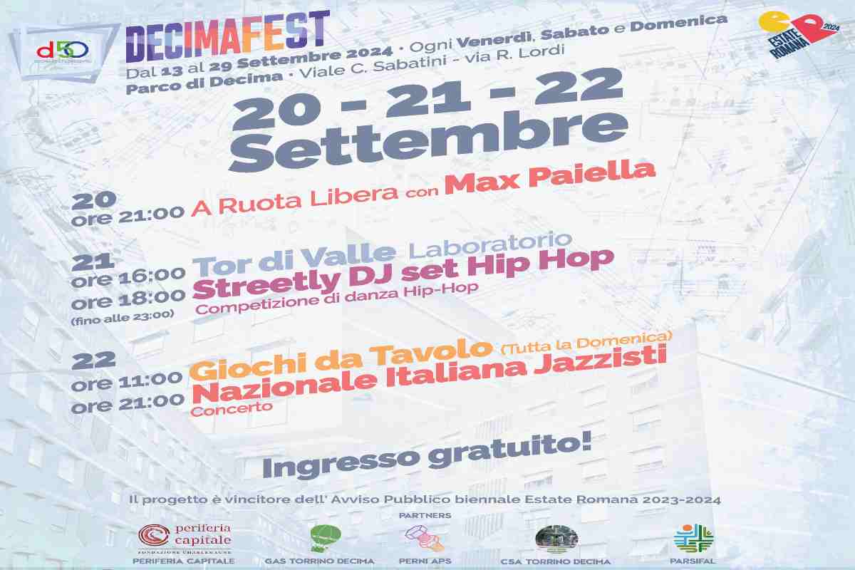 programma secondo weekend decima fest