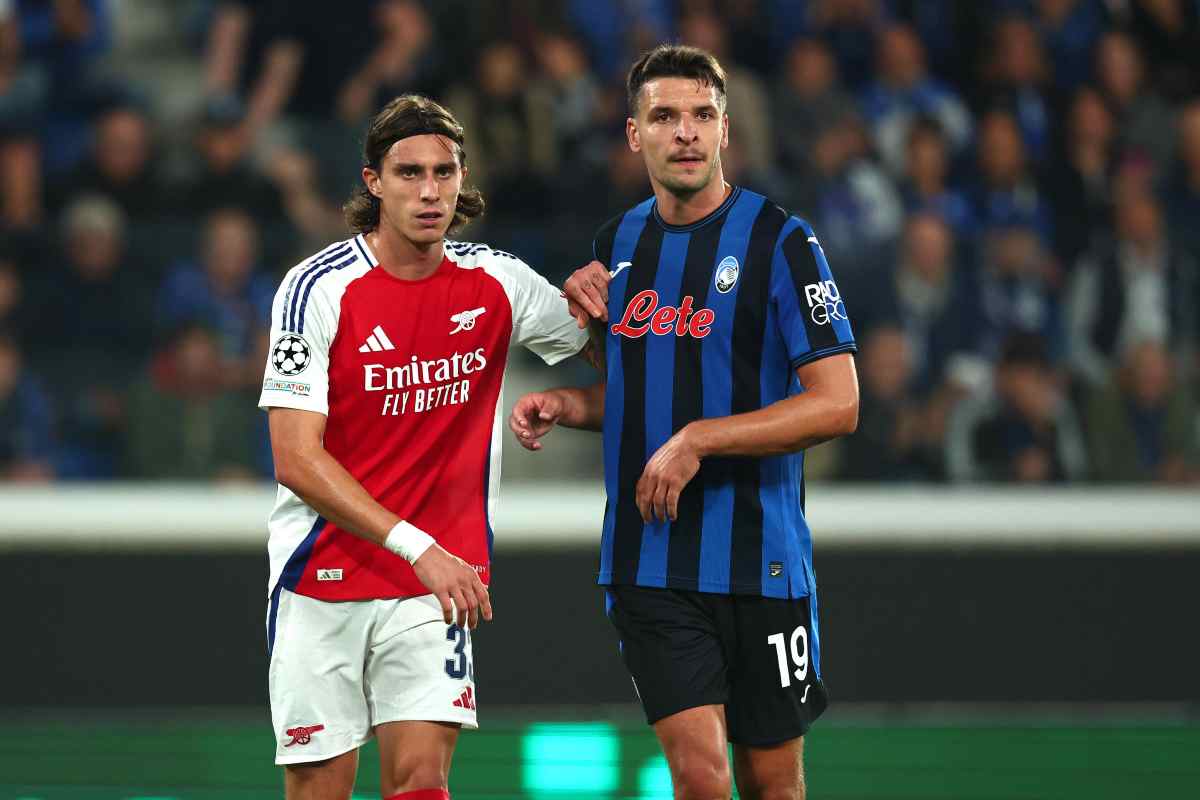 calafiori e Djimsiti in atalanta-arsenal