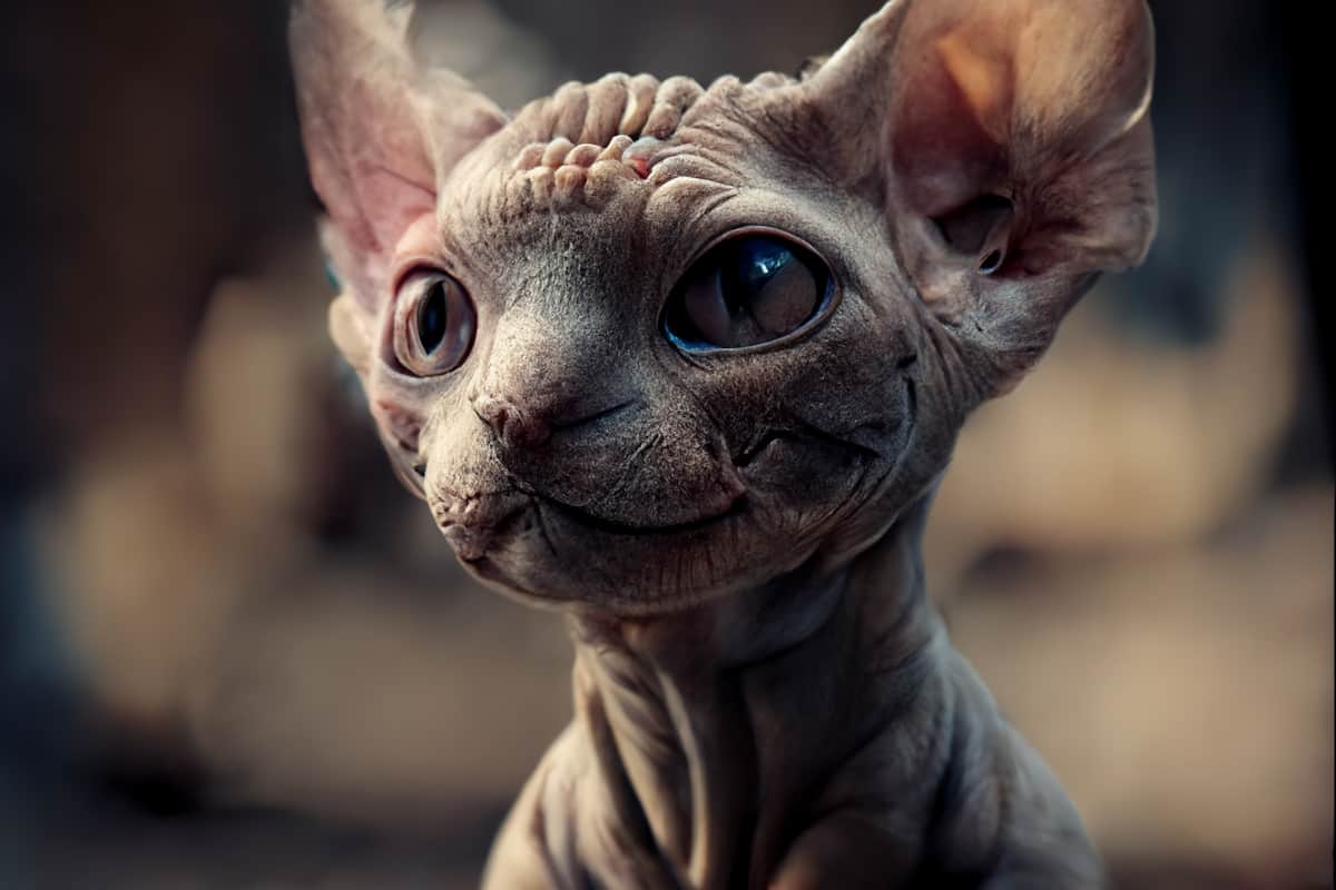 Un esemplare di gatto sphynx