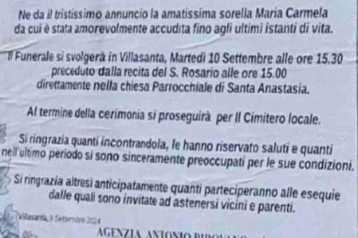 "Vicini e parenti non vengano al mio funerale", il manifesto funebre d una 58enne di Monza