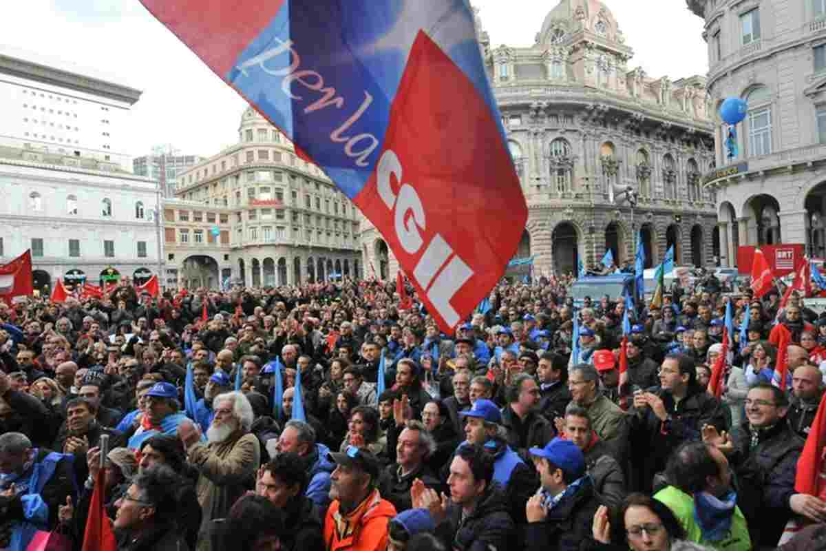 Una manifestazione dei sindacati