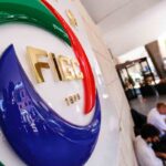 Logo Figc all'ingresso della sede della Federazione