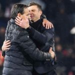 Inzaghi e Thiago Motta si abbracciano