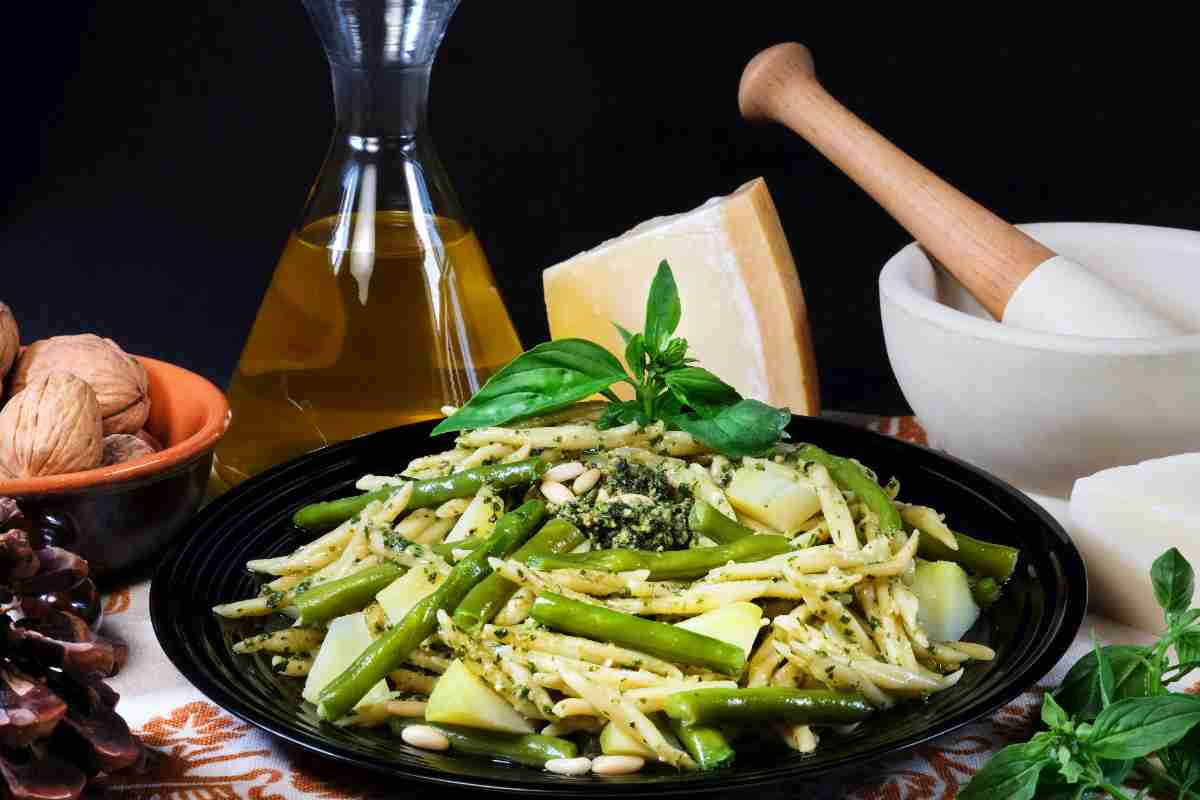 Pasta al pesto fagiolini e patate 