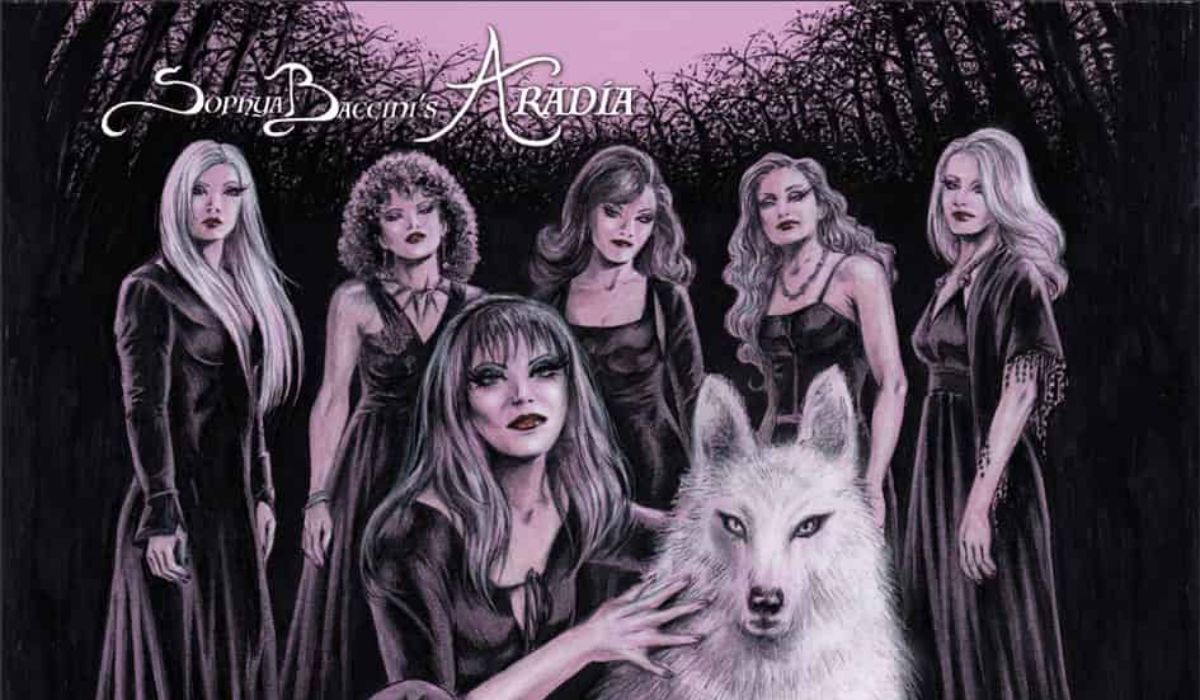 Particolare della copertina dell'album Runnin' with the Wolves di Sophya Baccini's Aradia