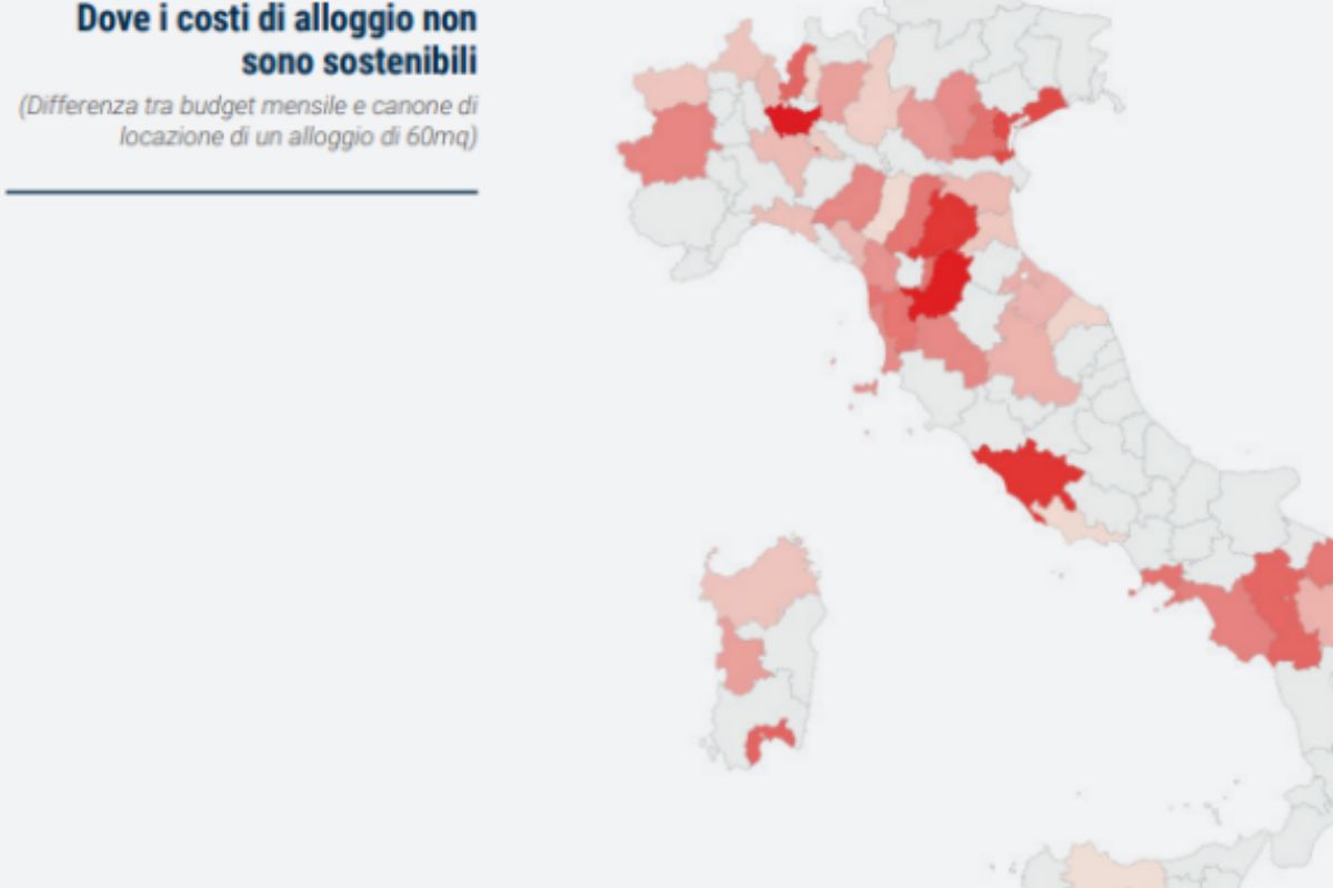 la mappa delle zone dove gli affitti costano di più