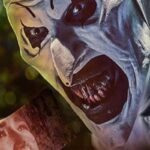 Il minaccioso personaggio Art il Clown sulla locandina di Terrifier 3