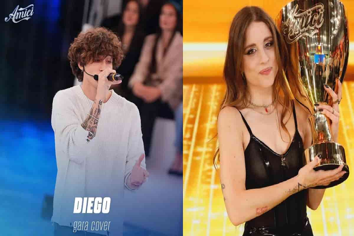 diego lazzari e angelina mango nella scuola di amici