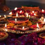 luci e candele durante il Diwali