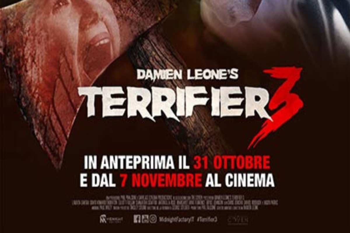 La locandina del film Terrifier 2, con il titolo in evidenza