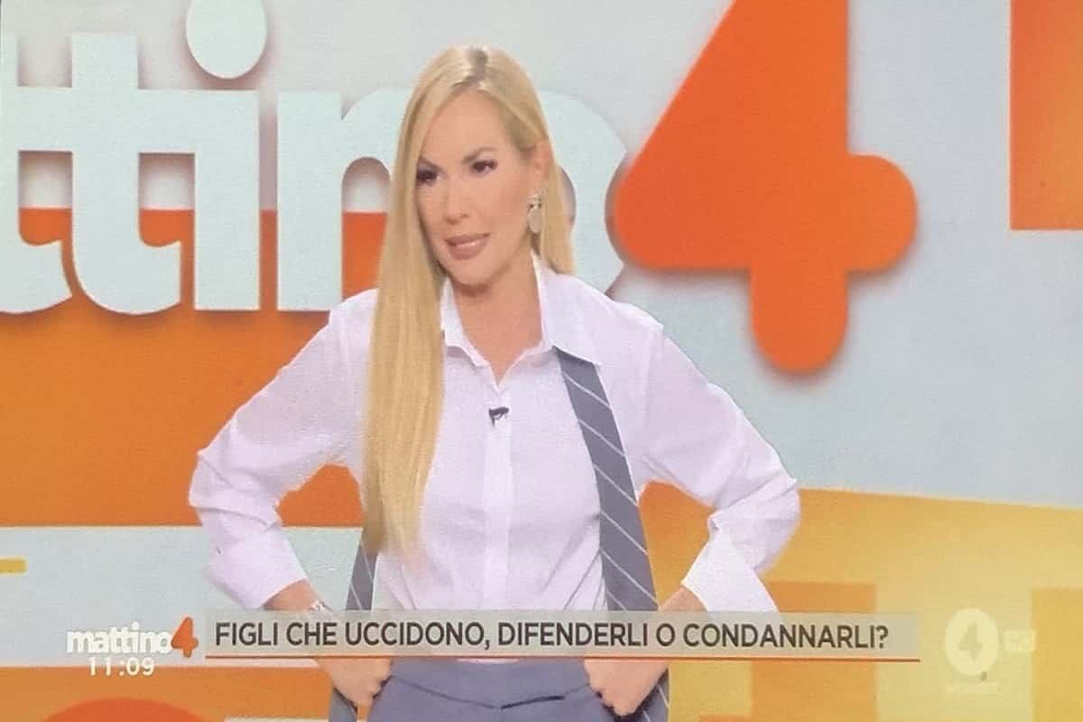 federica panicucci nello studio di mattino 4