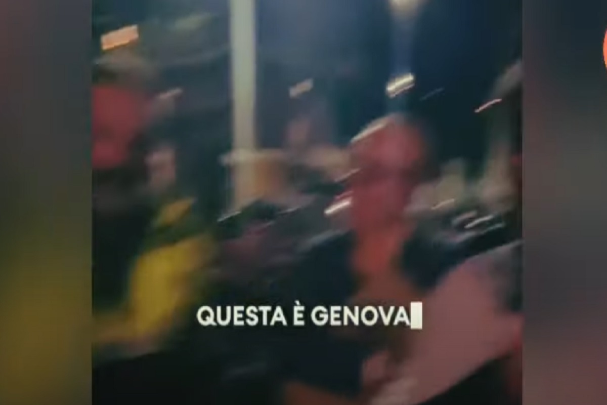 Un frame del video di Bassetti contro i vigili di Genova