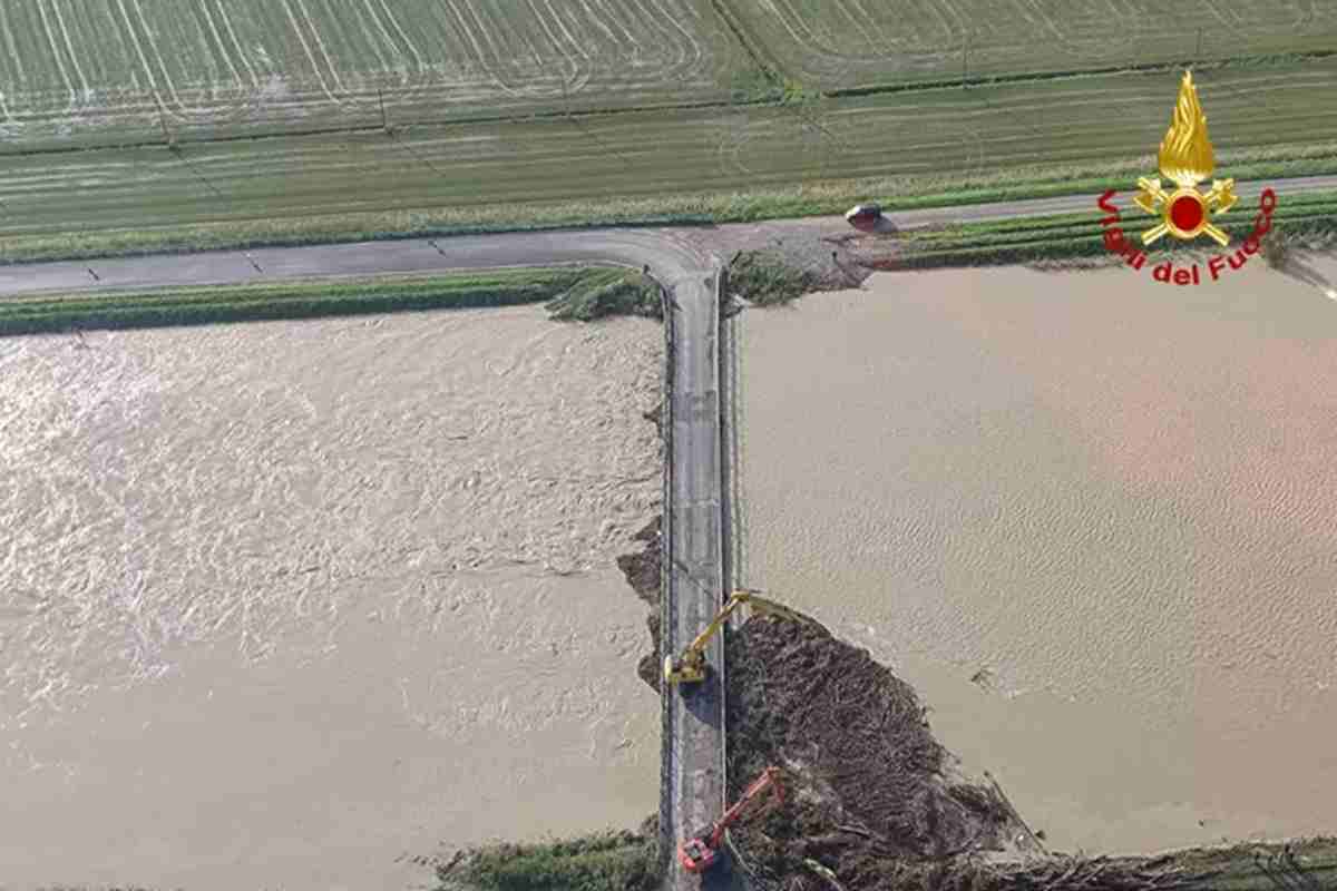 Terreni alle prese con la piena dei fiumi in Emilia Romagna