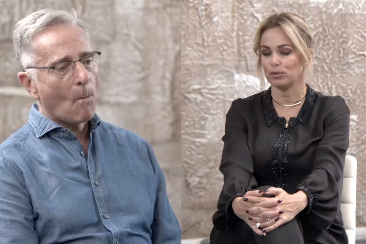 paolo bonolis e sonia bruganelli durante un'intervista