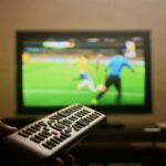 Partita di calcio in tv