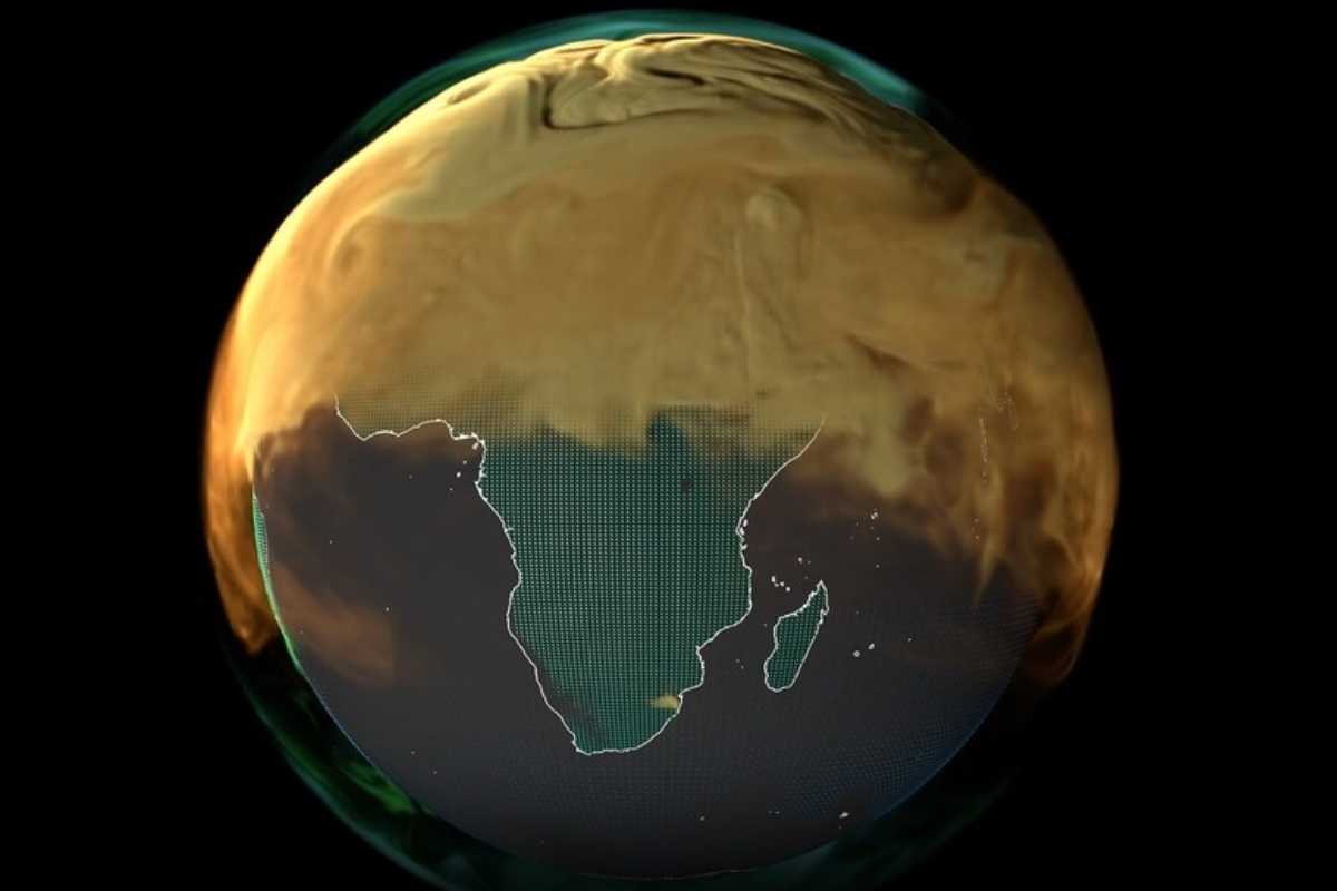 Rappresentazione dell'incremento delle emissioni di Co2 sulla terra