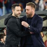 De Zerbi e De Rossi si salutano prima di Roma Brighton