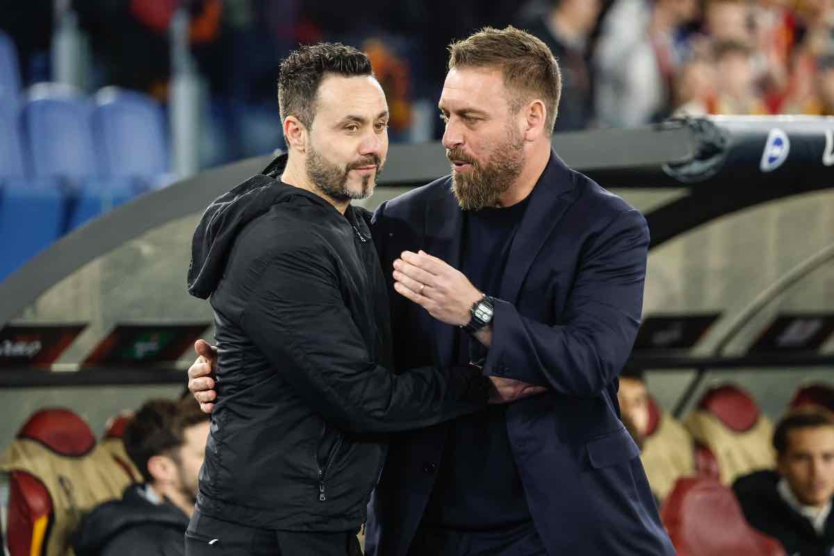 De Zerbi e De Rossi si salutano prima di Roma Brighton