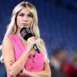 Diletta Leotta a bordocampo all'Olimpico