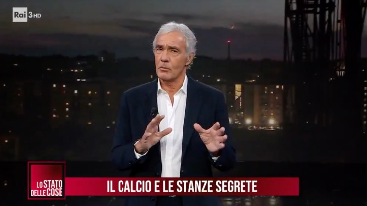 Giletti durante la puntata di Lo Stato delle cose