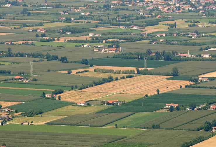 zona di pianura vista dall'alto