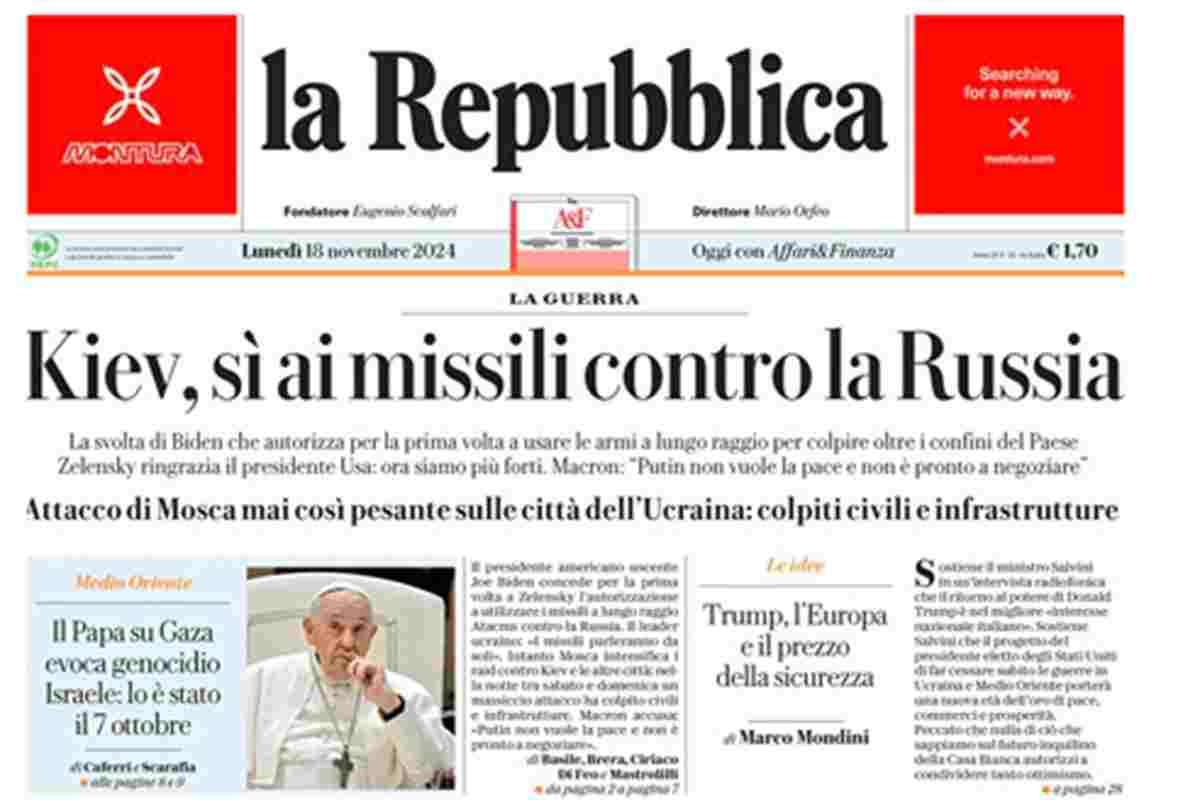 La Repubblica del 18 novembre