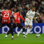 Un'azione di Mbappe in Real Madrid-Milan