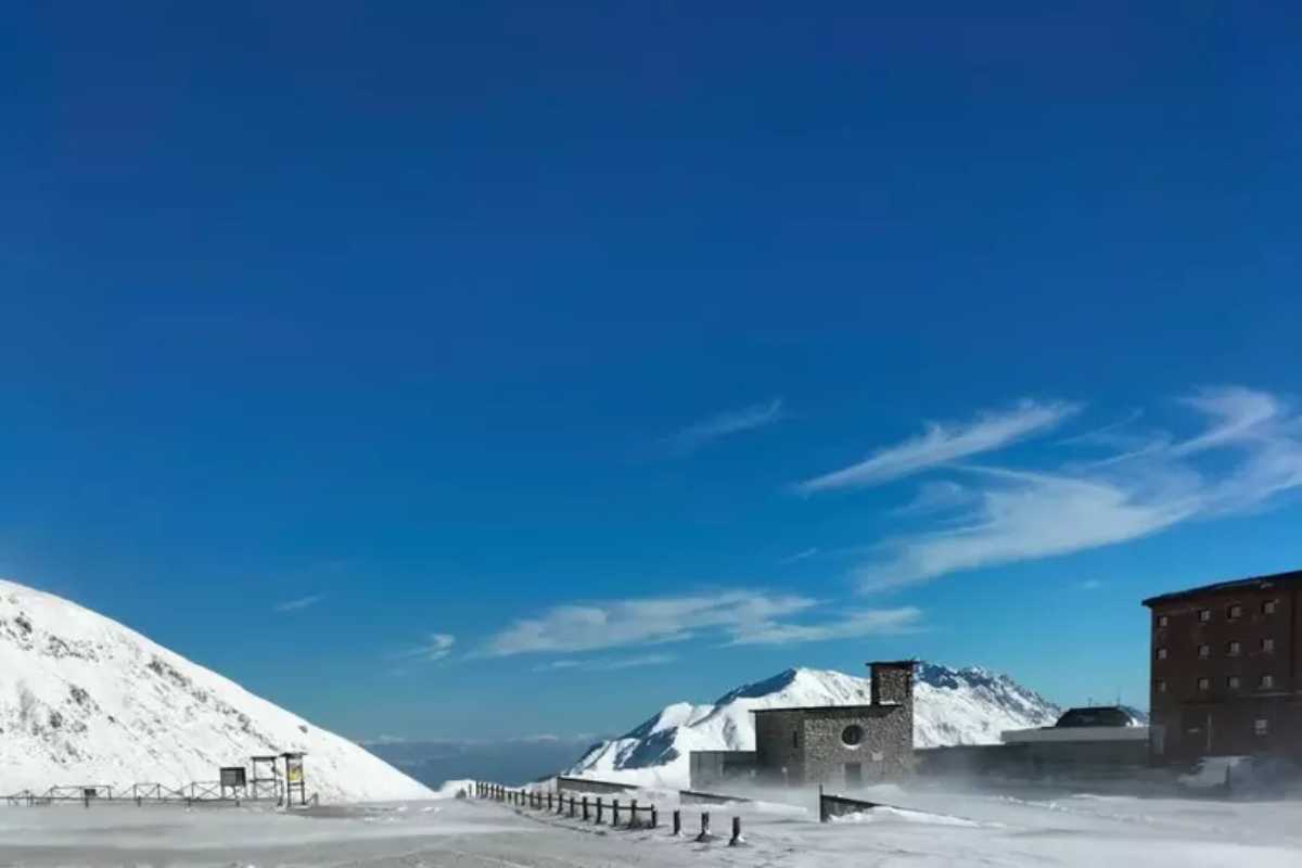 Neve a Campo Imperatore in Abruzzo