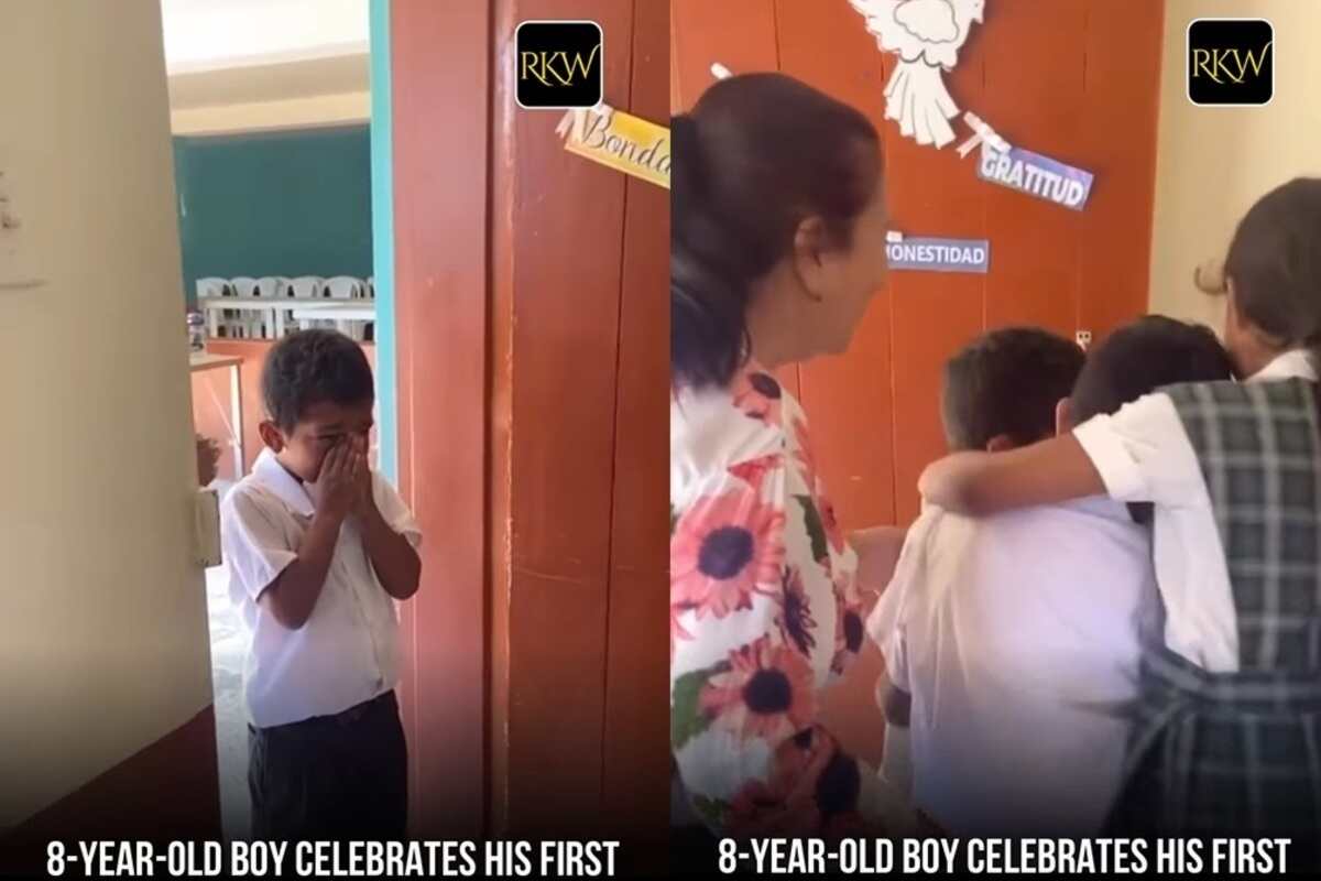 un bambino festeggia il suo compleanno per la prima volta