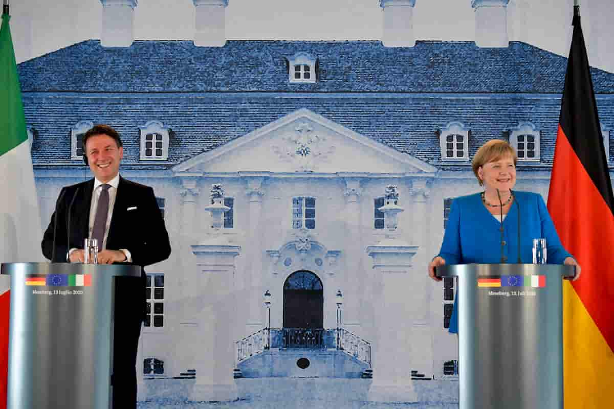 Angela Merkel con Giuseppe Conte quando lui era primo ministro