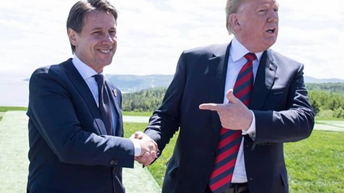 Giuseppe Conte, presidente del M5s e Donald Trump