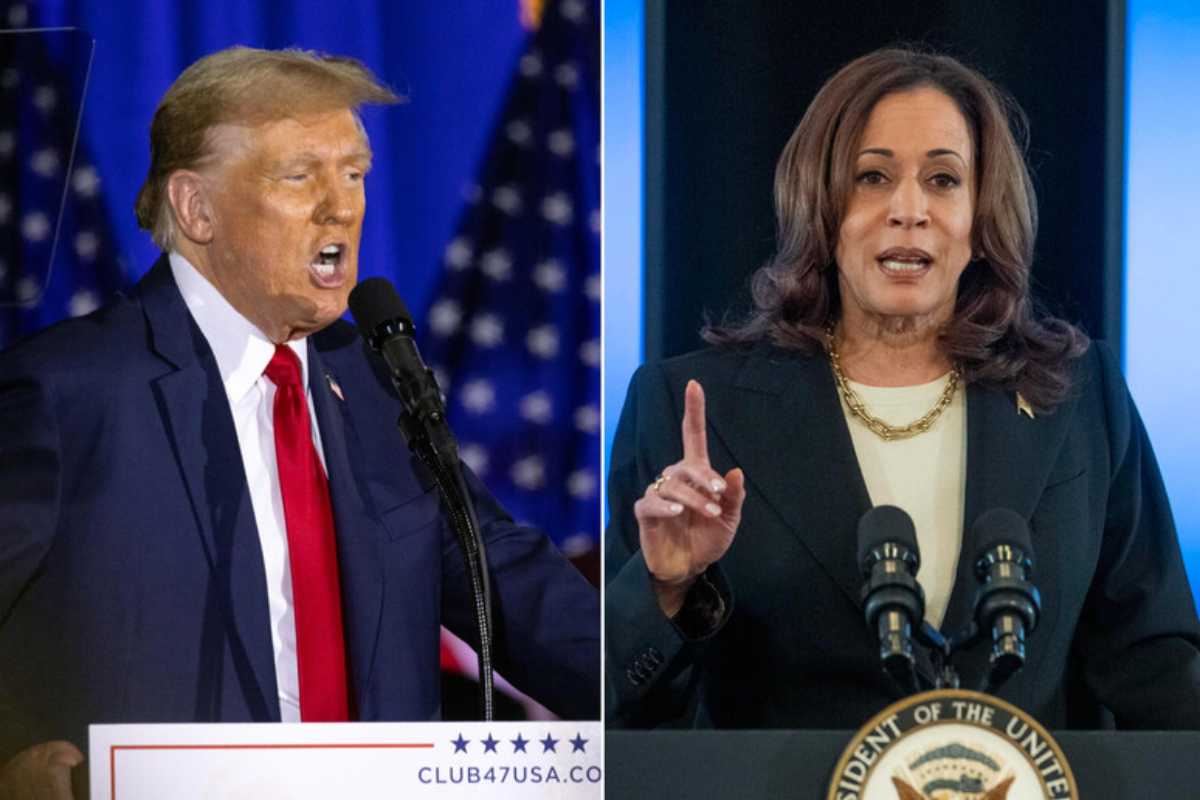 A destra Kamala Harris, a sinistra Donald Trump