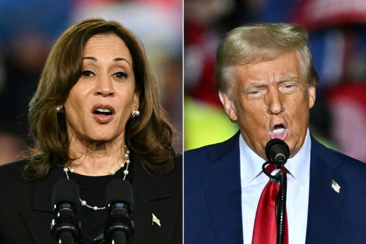 A destra la candidata democratica Kamala Harris. A sinistra il candidato repubblicano Donald Trump