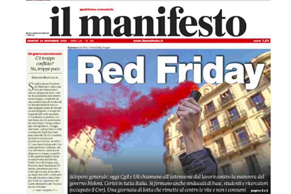 Il Manifesto del 29 novembre