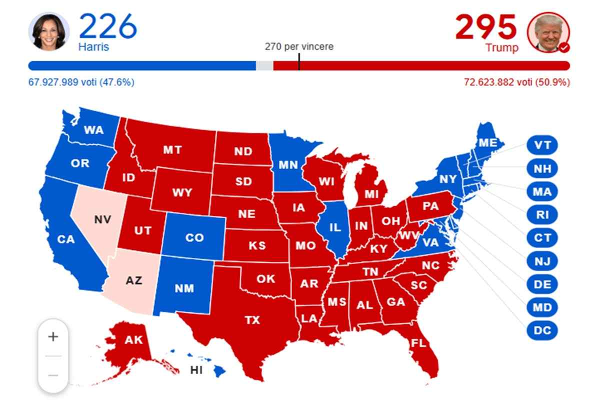 Elezioni USA, la mappa dei grandi elettori