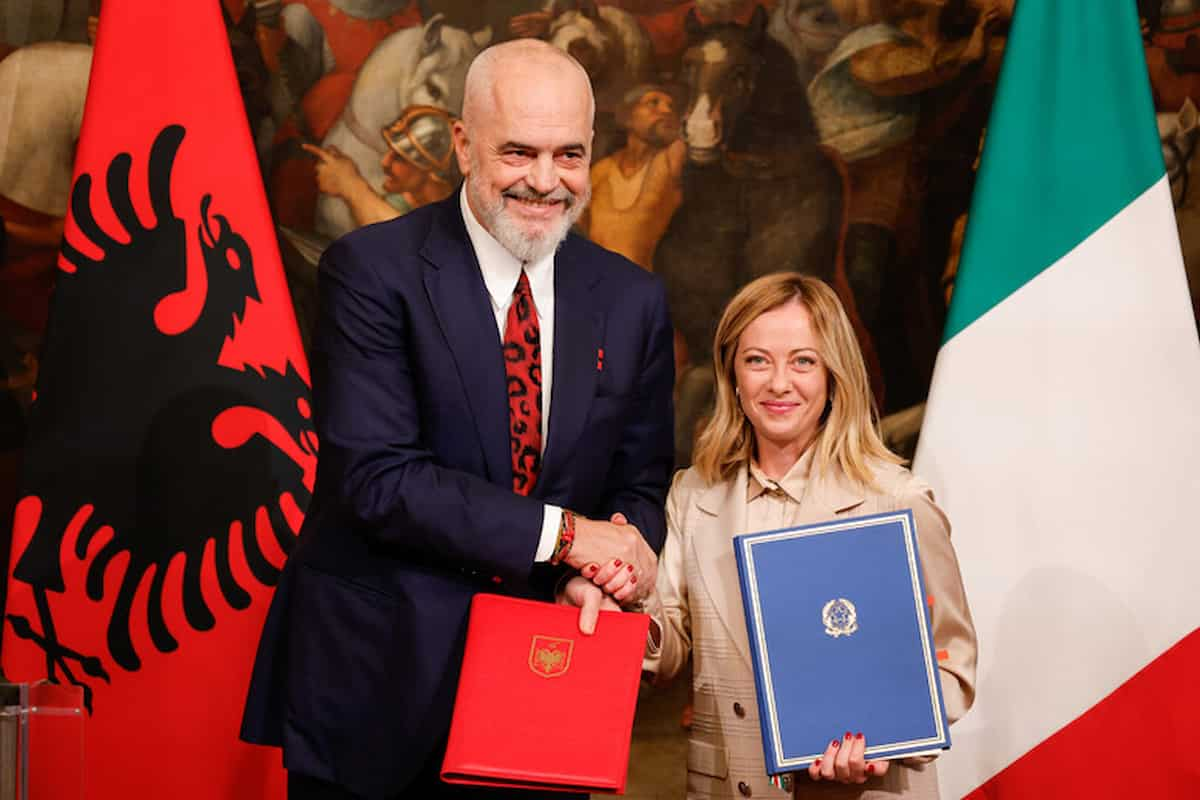 Meloni e Edi Rma, premier in Albania