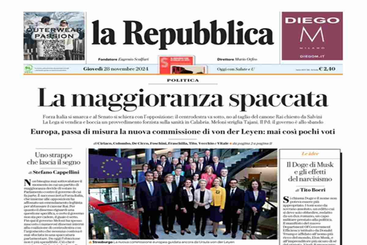 La Repubblica del 28 novembre