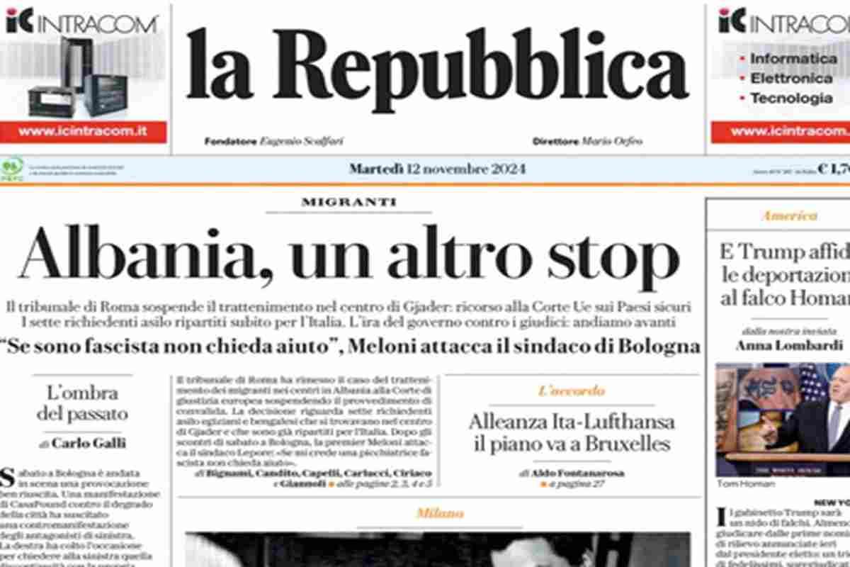 La Repubblica del 12 novembre