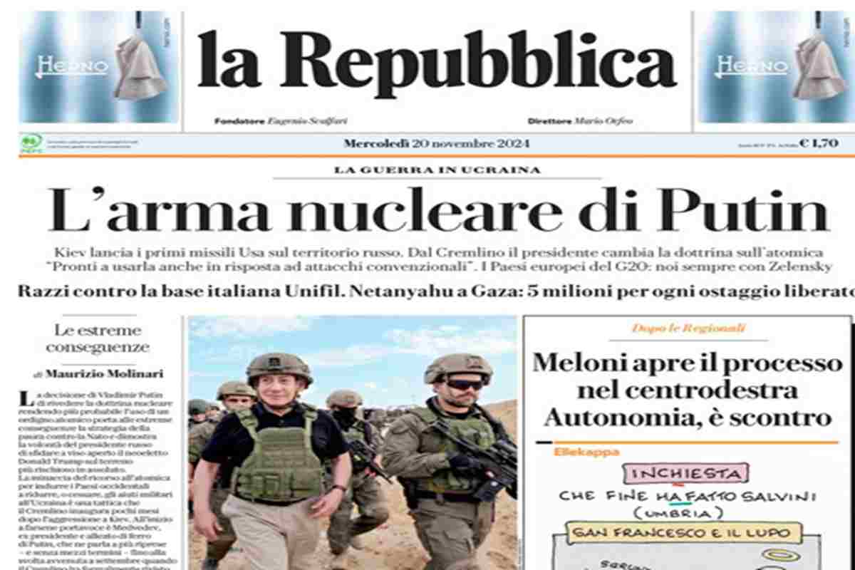 La Repubblica del 20 novembre