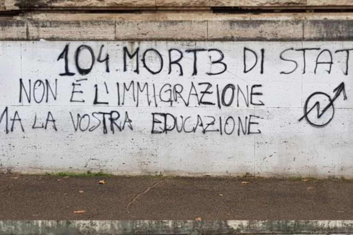 scritte contro valditara