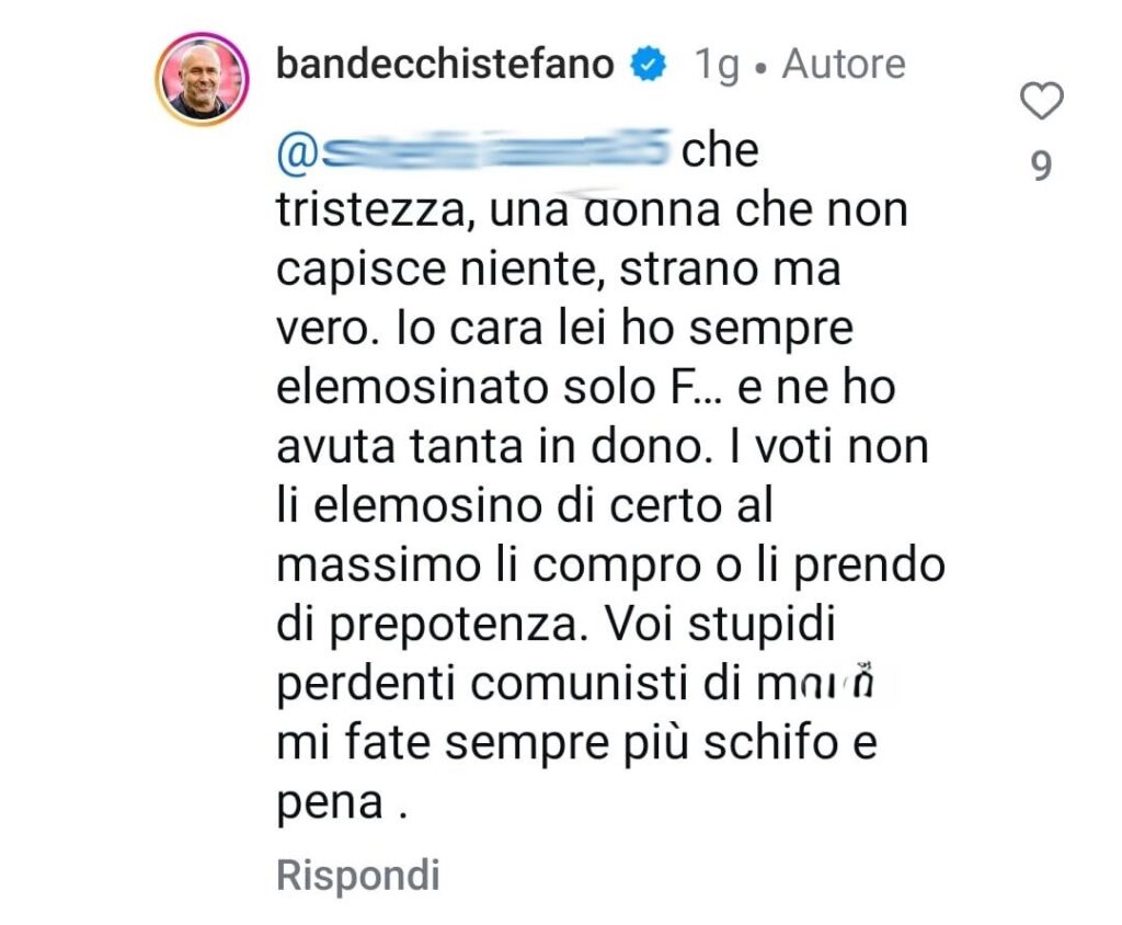 Un tweet di Stefano Bandecchi