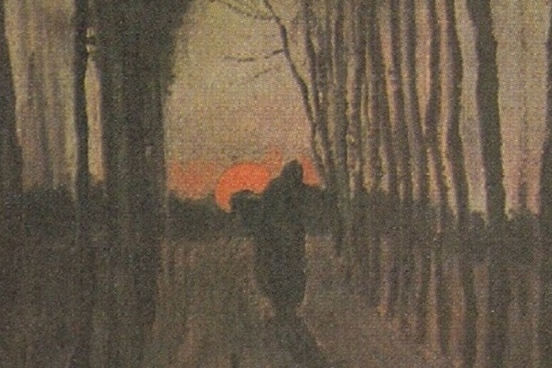 Il viale dei pioppi al tramonto di Van Gogh