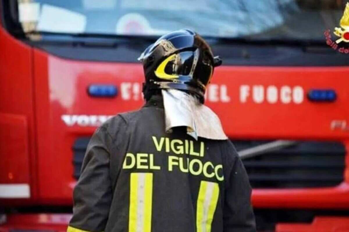 un vigile del fuoco di spalle