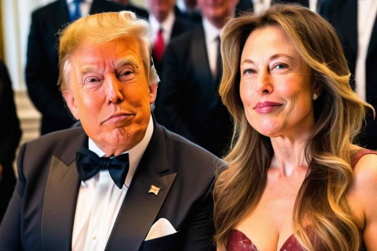 Donald Trump al fianco di Elon Musk, trasformato in una donna con l'intelligenza artificiale