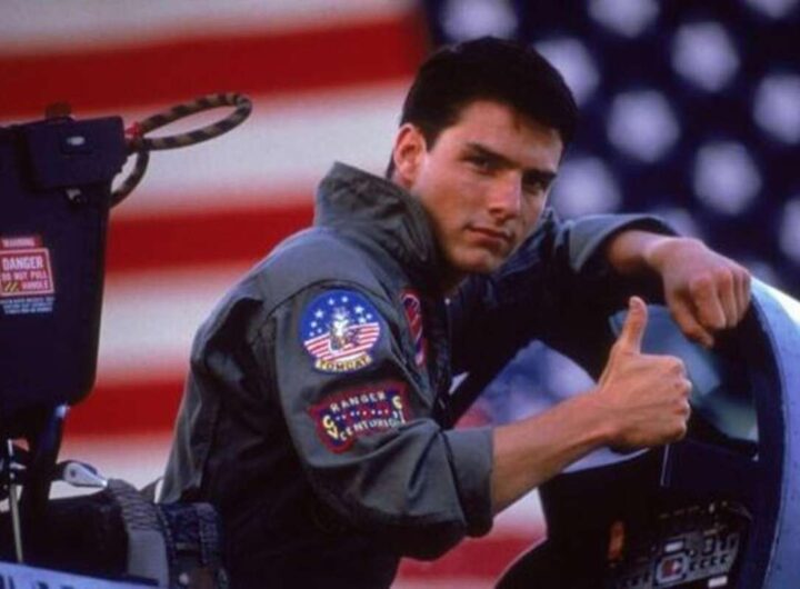 L'attore Tom Cruise in una scena del primo Top Gun