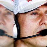 Primissimo piano del pilota Michael Schumacher