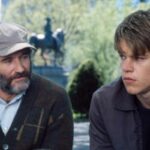 Gli attori Matt Damon e Robin Williams in una scena del film Will Hunting, di Gus Van Sant