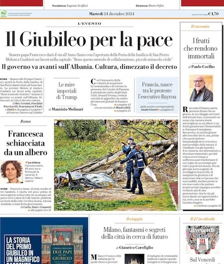 La Repubblica del 24 dicembre